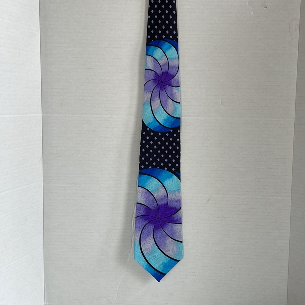RUSH LIMBAUGH tie Black Purple Pinwheel Silk